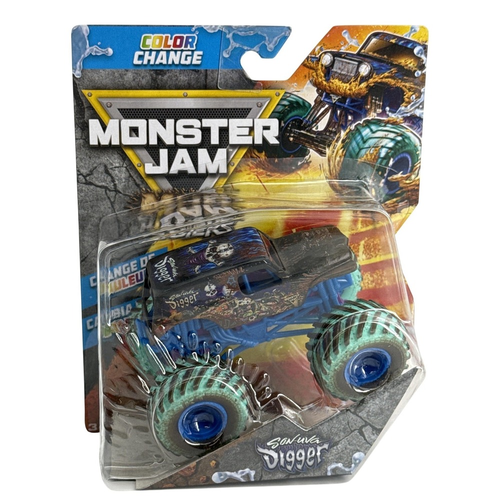 Monster Jam Mud Blasters Son-Uva Digger 1:64 Diecast Truck Color‎